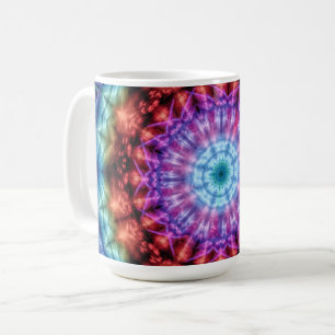 Vibrant Kaleidoscope Mandala Colorful Art Kaffemugg