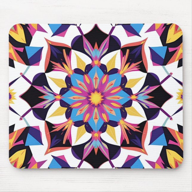 Vibrant Kaleidoscope Mandala Pattern Musmatta (Framsidan)