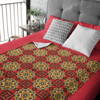 Vibrant Kaleidoscope Starburst Mönster Blanket Fleecefilt