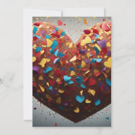 Vibrant Kärlek Heart Confetti - tackkort Tack Kort