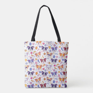 Vibrant Kat & Hund Ansikte Tote Bag Tygkasse