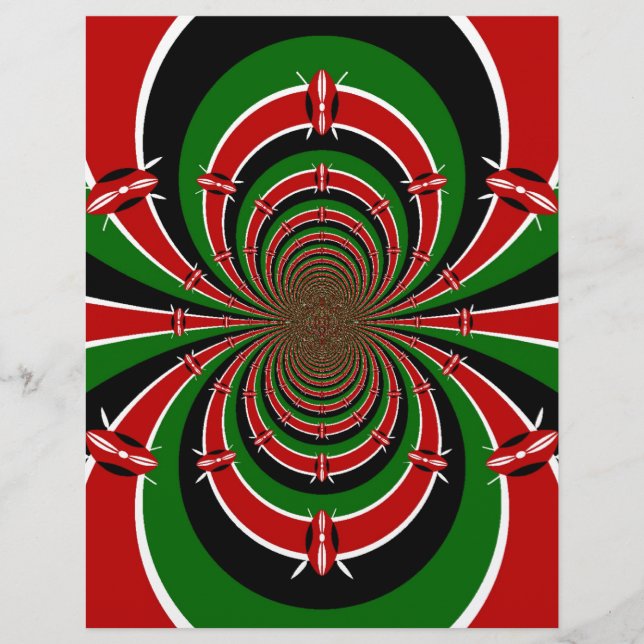 Vibrant Kenya Vision: Mirrored Kenyan Flagga Art (Framsida)