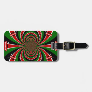 Vibrant Kenya Vision: Mirrored Kenyan Flagga Art Bagagebricka