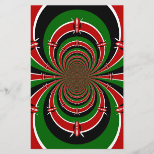 Vibrant Kenya Vision: Mirrored Kenyan Flagga Art Brevpapper
