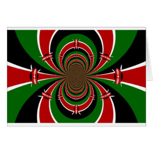 Vibrant Kenya Vision: Mirrored Kenyan Flagga Art Hälsningskort