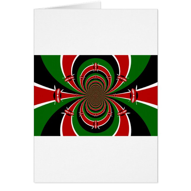 Vibrant Kenya Vision: Mirrored Kenyan Flagga Art Hälsningskort (Framsidan)