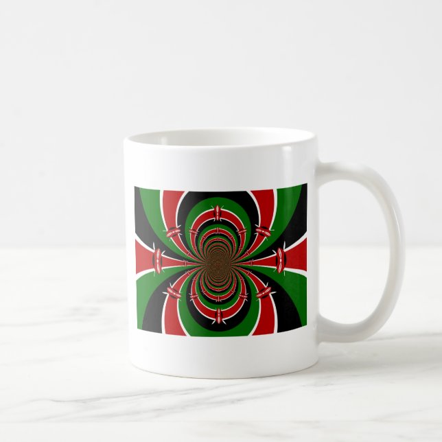 Vibrant Kenya Vision: Mirrored Kenyan Flagga Art Kaffemugg (Höger)