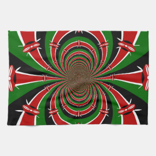 Vibrant Kenya Vision: Mirrored Kenyan Flagga Art Kökshandduk