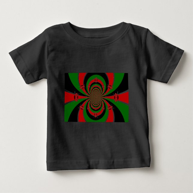 Vibrant Kenya Vision: Mirrored Kenyan Flagga Art T-shirt (Framsida)