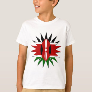 Vibrant Kenyan Flagga: An 18-Star Art T-shirt