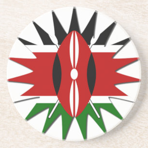Vibrant Kenyan Flagga: An 18-Star Art Underlägg