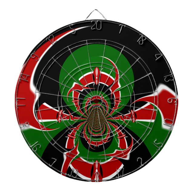 Vibrant Kenyan Flagga: En kraftfull konst Darttavla (Framsidan)