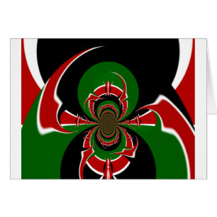 Vibrant Kenyan Flagga: En kraftfull konst Hälsningskort
