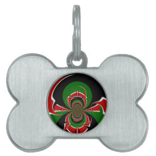 Vibrant Kenyan Flagga: En kraftfull konst ID-bricka Husdjur