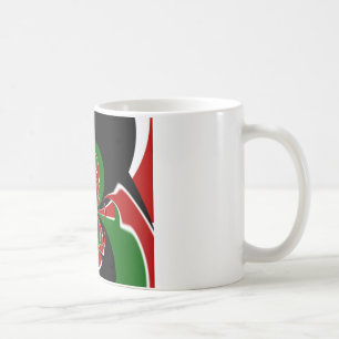 Vibrant Kenyan Flagga: En kraftfull konst Kaffemugg