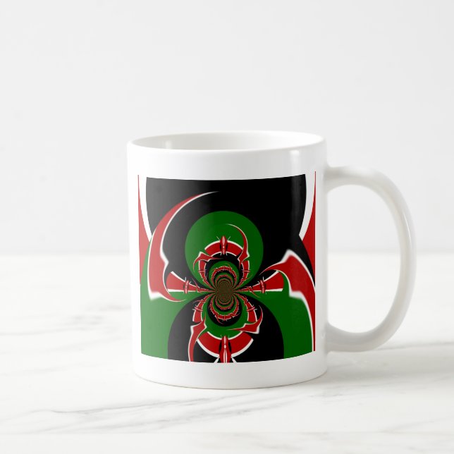 Vibrant Kenyan Flagga: En kraftfull konst Kaffemugg (Höger)