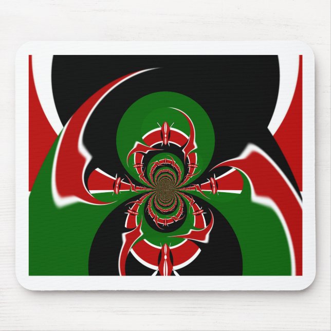 Vibrant Kenyan Flagga: En kraftfull konst Musmatta (Framsidan)