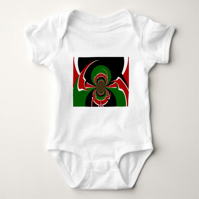 Vibrant Kenyan Flagga: En kraftfull konst T-shirt (Framsida)