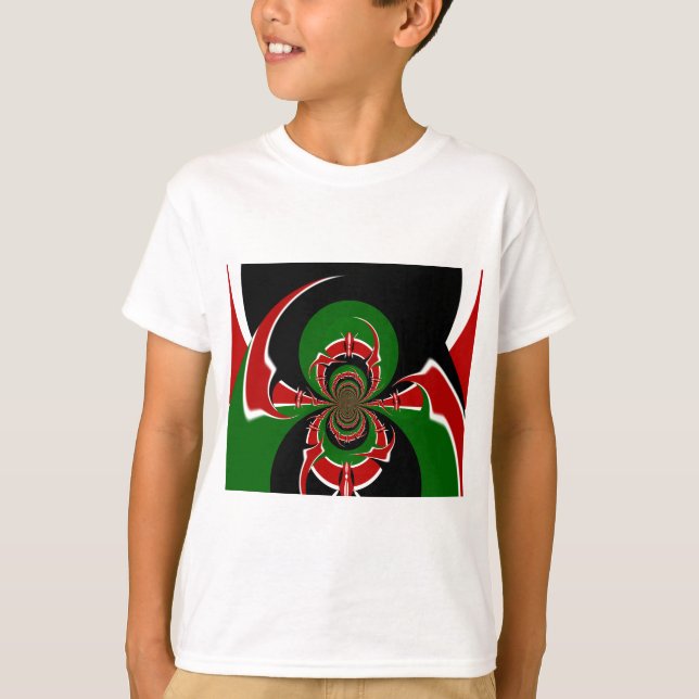 Vibrant Kenyan Flagga: En kraftfull konst T Shirt (Framsida)