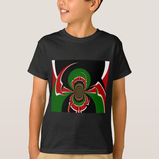 Vibrant Kenyan Flagga: En kraftfull konst Tee (Framsida)