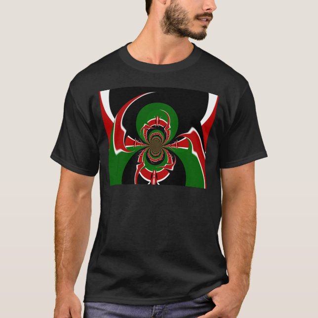 Vibrant Kenyan Flagga: En kraftfull konst Tee Shirt (Framsida)