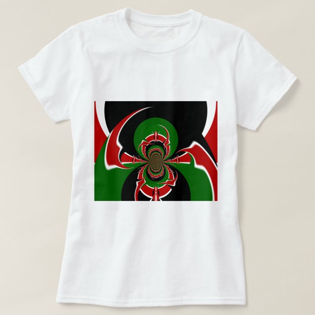 Vibrant Kenyan Flagga: En kraftfull konst Tröja (Design framsida)
