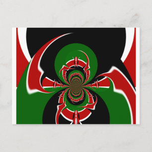 Vibrant Kenyan Flagga: En kraftfull konst Vykort