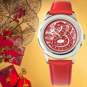 Vibrant kinesisk nyårsavverkning armbandsur