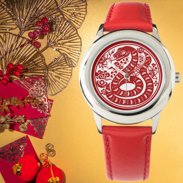 Vibrant kinesisk nyårsavverkning armbandsur (Skapare uppladdad)