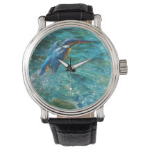Vibrant Kingfisher Aqua Naturklocka