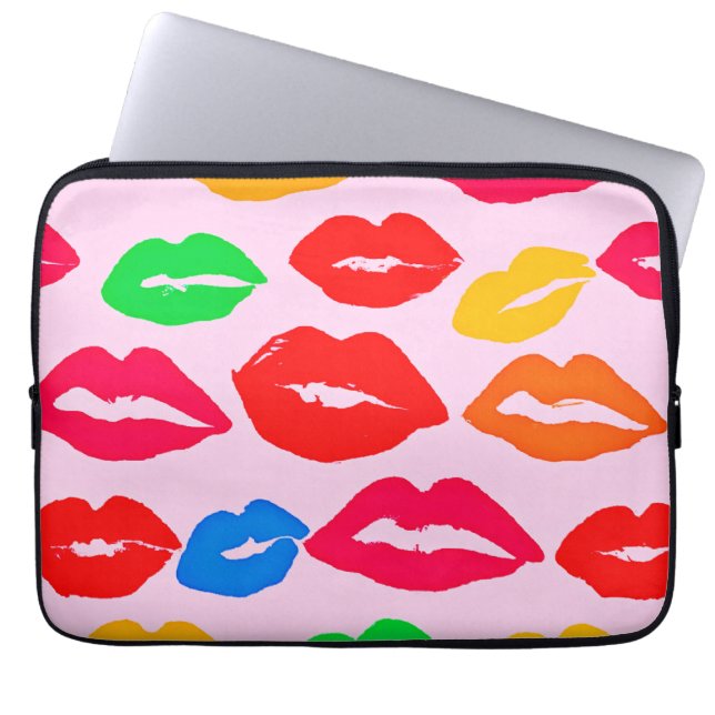 Vibrant Kissed av Färg Mönster Laptop Fodral (Framsidan)