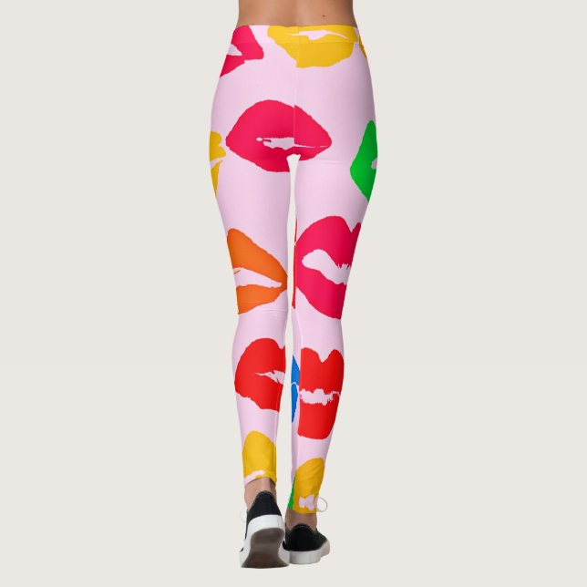 Vibrant Kissed av Färg Mönster Leggings (Baksida)