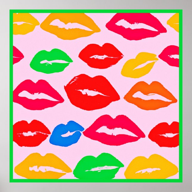Vibrant Kissed av Färg Mönster Poster (Framsidan)