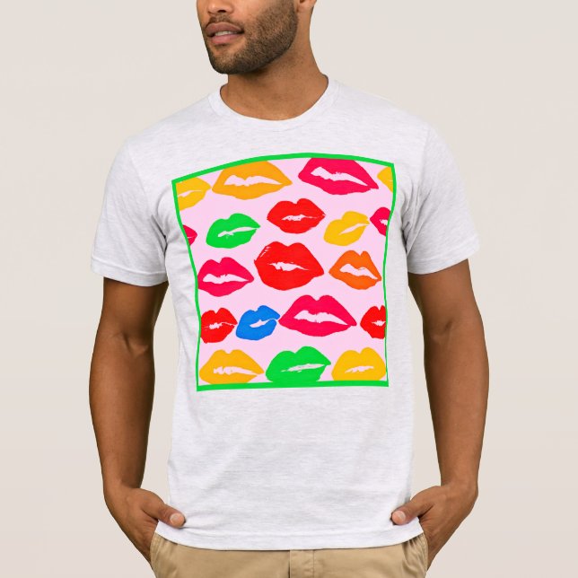 Vibrant Kissed av Färg Mönster T Shirt (Framsida)