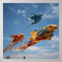 Vibrant Kite Festival Himmel - Svärmen i Färg