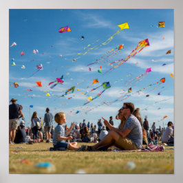 Vibrant Kite Festival - Kites Ove, Crowd under Poster