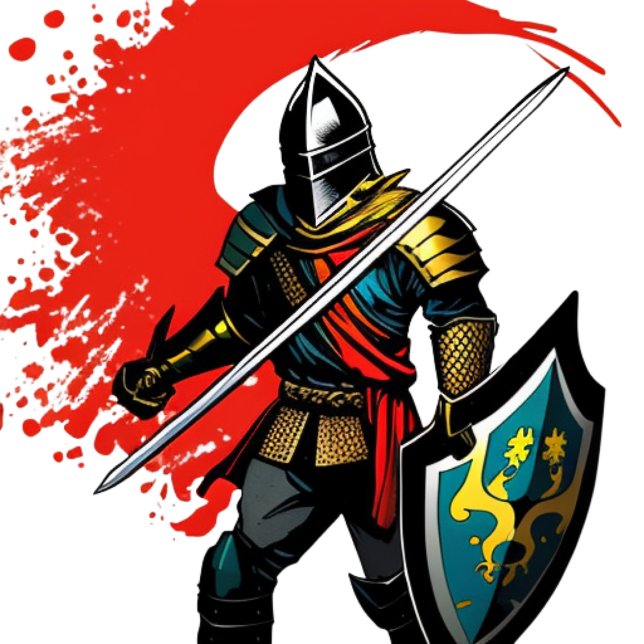 Vibrant Knight T-Shirt Dekorativ kudde Pappra Tall Bildekal (Skapare uppladdad)