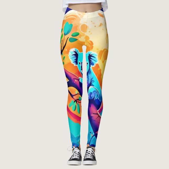 Vibrant Koala Måne Leggings (Framsida)