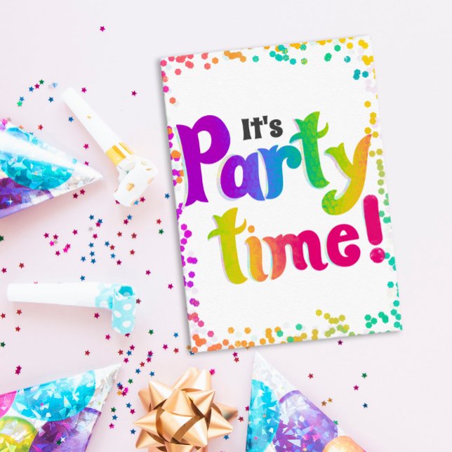 Vibrant Konfetti Det är Party! Firande Inbjudningar (Skapare uppladdad)