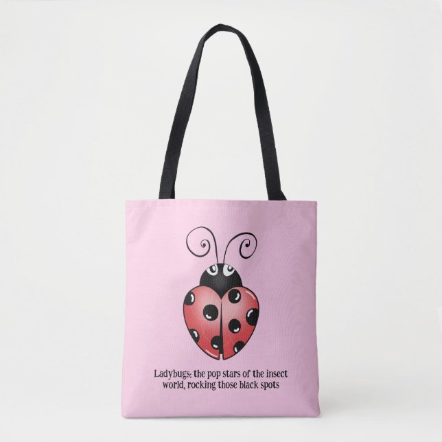 Vibrant Ladybug Burst Tote Bag - Infekera Stil Tygkasse (Framsida)