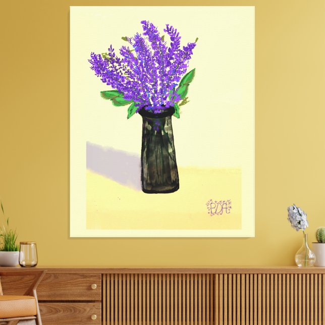Vibrant Lavender Flowers, naturinspirerad Canvastryck (Insitu (Vardagsrum))