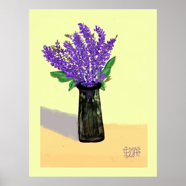 Vibrant Lavender Flowers, naturinspirerad Poster (Framsidan)