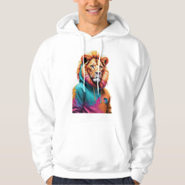 Vibrant Lejon Hoodie - Majestic Streetwear Fusion