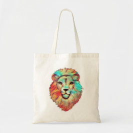 Vibrant Lejon's Head Tote Bag Tygkasse