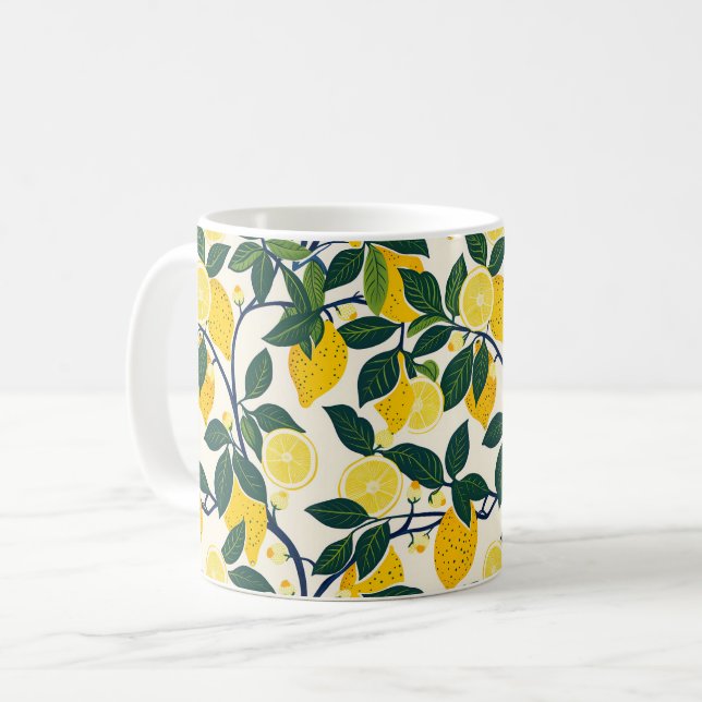 Vibrant Lemon Grove Kaffemugg (Framsida vänster)