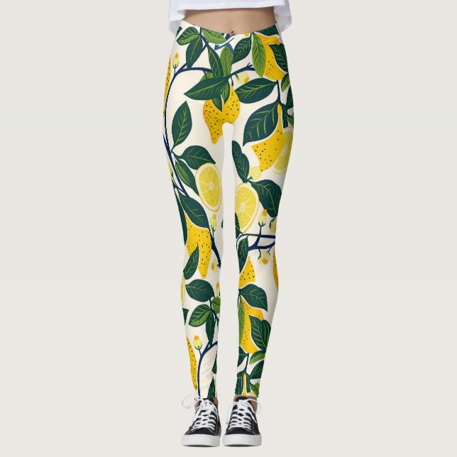 Vibrant Lemon Grove Leggings (Framsida)