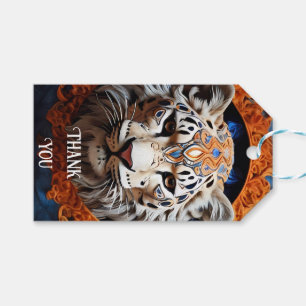 Vibrant Leopard med Blommigt Motifs Presentetikett