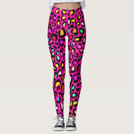 Vibrant Leopard Print Leggings