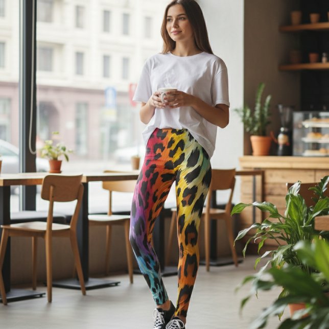 Vibrant Leopard Print Leggings (Skapare uppladdad)