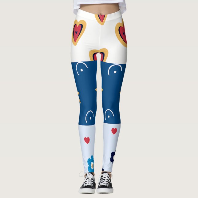 Vibrant "Less Is More" Abstract Graphic Leggings (Framsida)